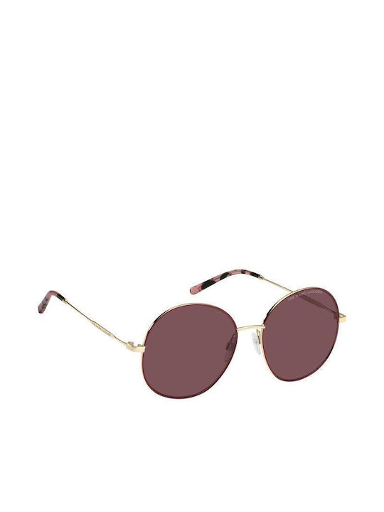 Marc Jacobs Women's Sunglasses with Gold Metal Frame and Burgundy Lens MARC 620/S NOA/U1