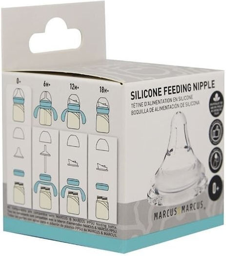 Marcus & Marcus Silicone Baby Bottle Teats Medium Flow for 3+ months 2pcs