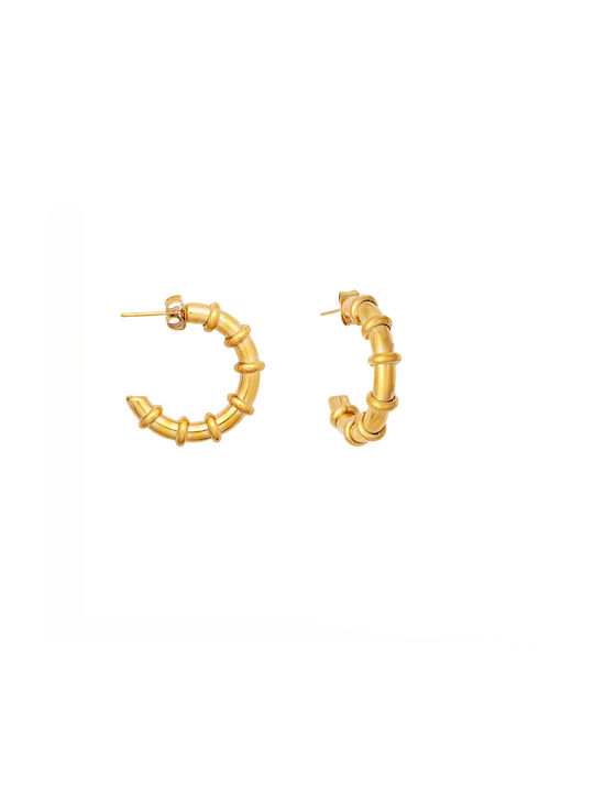 Excite-Fashion Earrings Hoops made of Steel Gold Plated