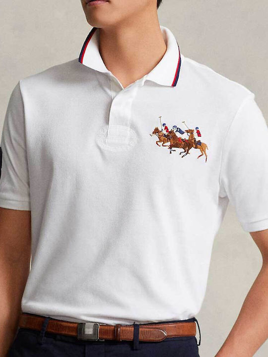 Ralph Lauren Bluza Bărbătească cu Mânecă Scurtă Polo Albă