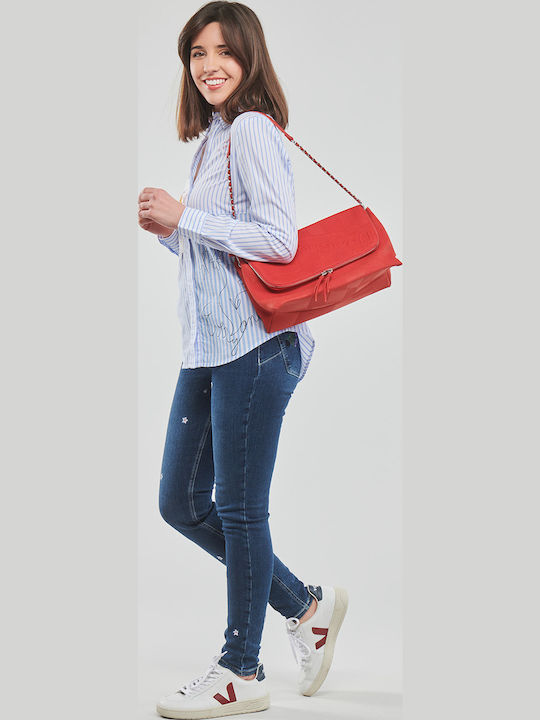 Women's Striped Long Sleeve Shirt Light Blue