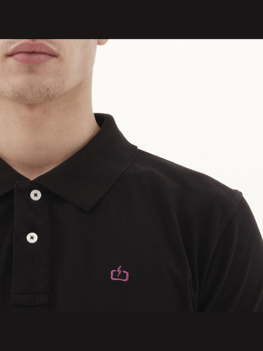 Men's Short Sleeve Polo T-shirt Black
