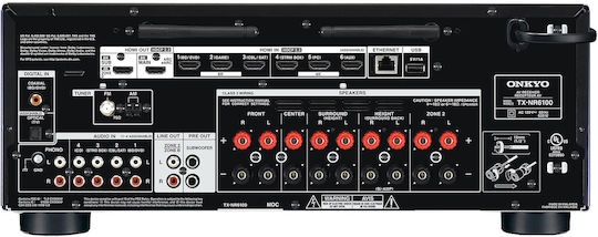 Onkyo TX-NR6100 Home Cinema Receiver 4K/8K 7.2 Channels with HDR and Dolby Atmos Black