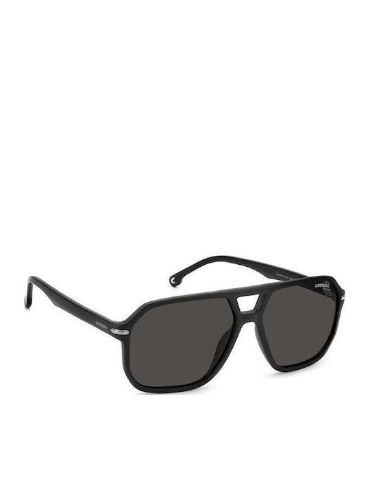 Carrera Men's Sunglasses with Black Horn-Rimmed Frame and Grey Polarized Lens 302/S 003/M9