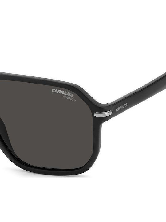 Carrera Men's Sunglasses with Black Horn-Rimmed Frame and Grey Polarized Lens 302/S 003/M9