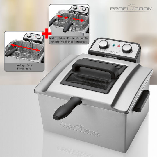 Profi Cook PC-FR 1038 Φριτέζα 5lt Ασημί