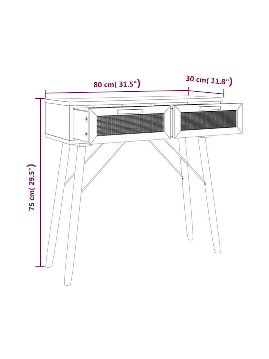 Wooden Console Table L80xW30xH75cm