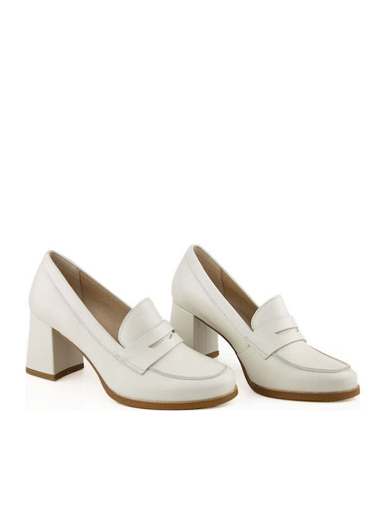 Leather Beige Heels