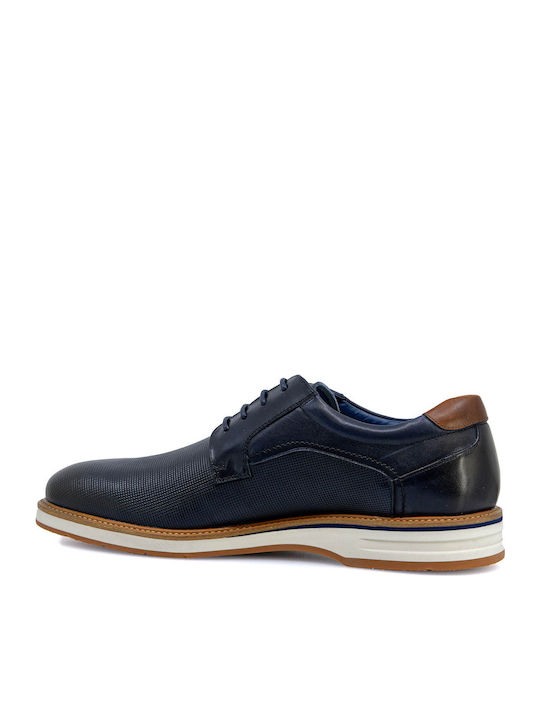 Men's Leather Casual Shoes Navy Blue