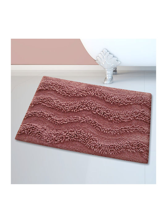 San Lorentzo Bath Mat Cotton Waves 1404 DUSTY ROSE Dusty Pink 45x70cm