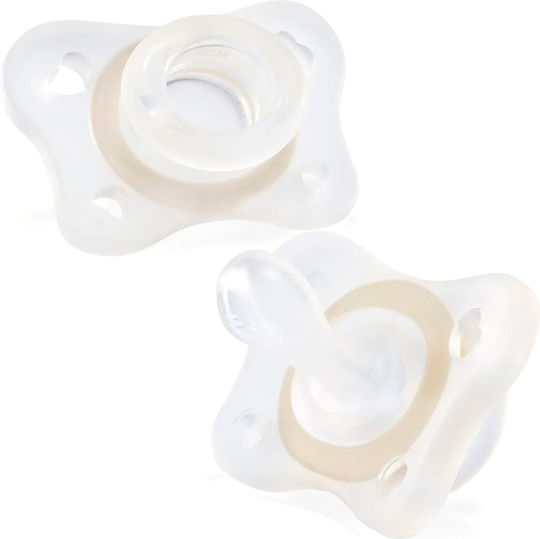 Chicco Forma Mini Soft Pacifiers Silicone White for 2-6 months 2pcs
