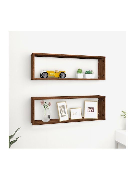 Shelves Wall Brown Oak 2pcs 80x15x26.5cm