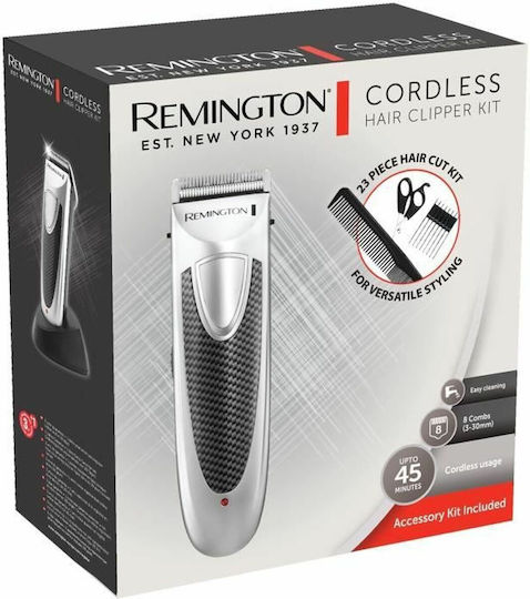 Remington Επαναφορτιζόμενη Κουρευτική Μηχανή Ασημί HC4110
