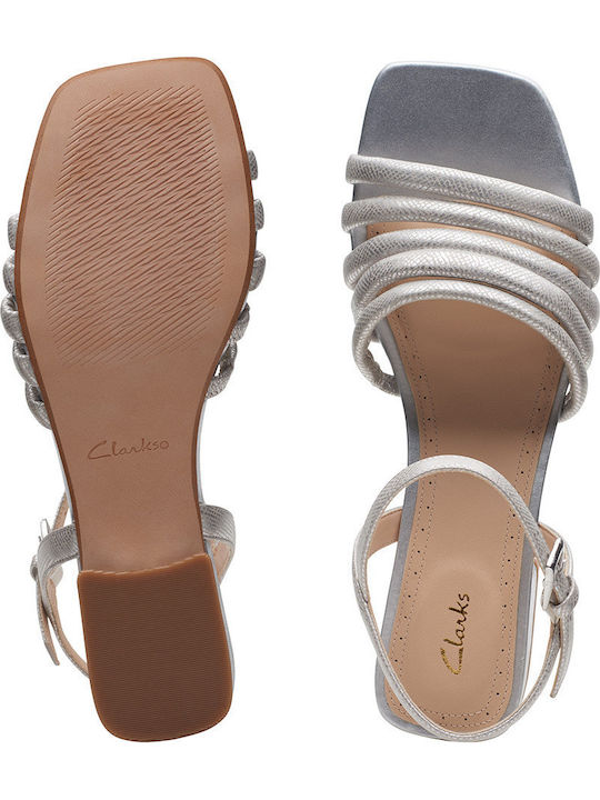 Seren25 Part Leather Sandals Silver