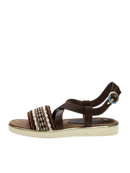 Tais Cross Moonlight Sandale Casual Damă de Piele Maro