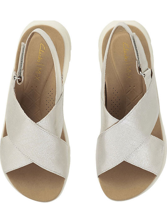Dashlite Wish Leather Women's Flat Sandals Silver Metallic