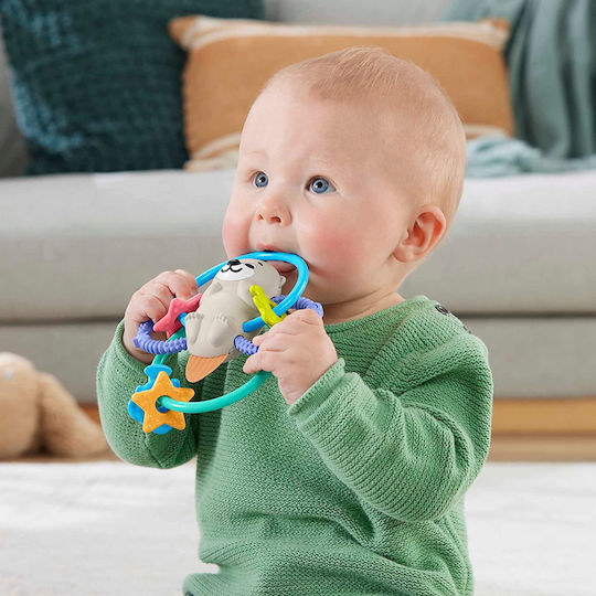 Fisher Price Otter Teething Rattle Silicone for 3 m+