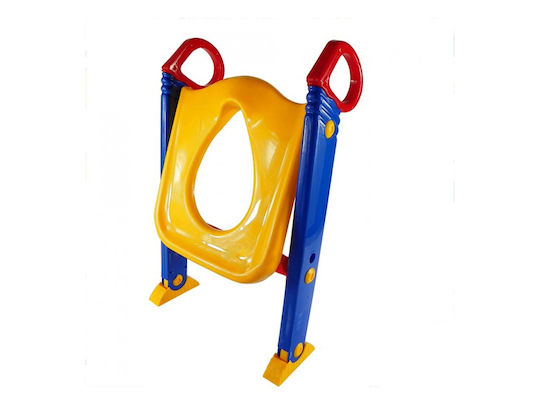 Toddler Toilet Seat with Footrest & Handles Multicolour