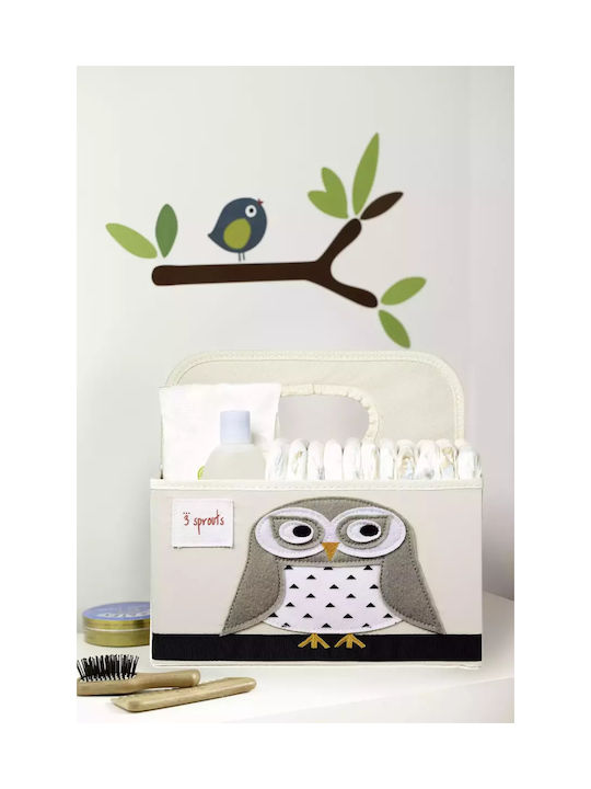 3 Sprouts Βρεφικό Καλάθι Καλλυντικών Owl Μωβ