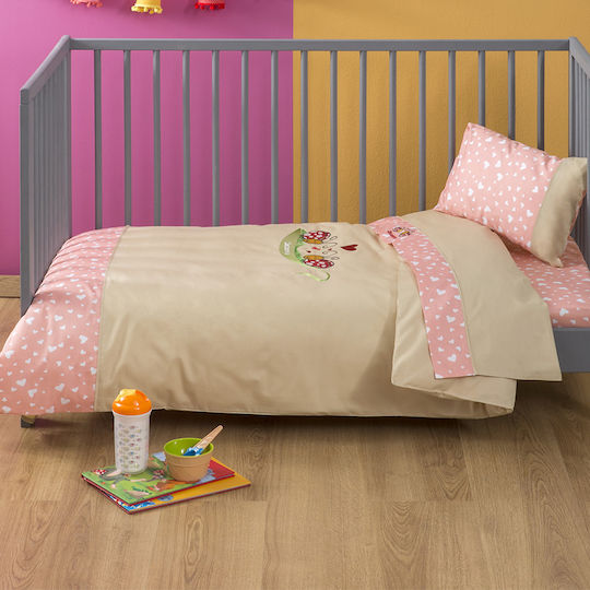 Zouzounia Baby Duvet Cover Set With Pillowcase Ladybug Beige 110x145cm