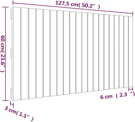vidaXL Wooden Bed Headboard White 127.5x60cm