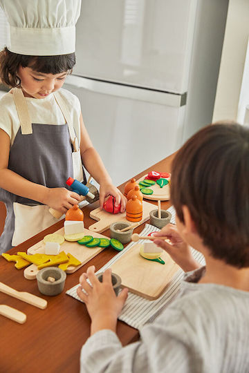 Plan Toys Wooden Cheese and Cold Cuts Platter for Ages 2 and Up 8.5 cm 1 Piece