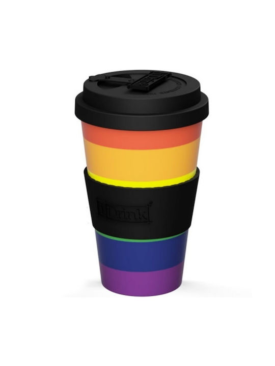 I-Total Love Bamboo Cup with Lid Multicolour 435ml