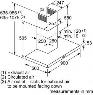 Bosch Chimney Vent Hood 90cm Inox