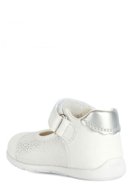 Kids Ballerinas Kaytan with Hoop & Loop Closure White