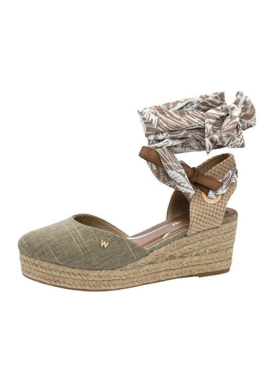 Bella Women's Fabric Platform Espadrilles Taupe