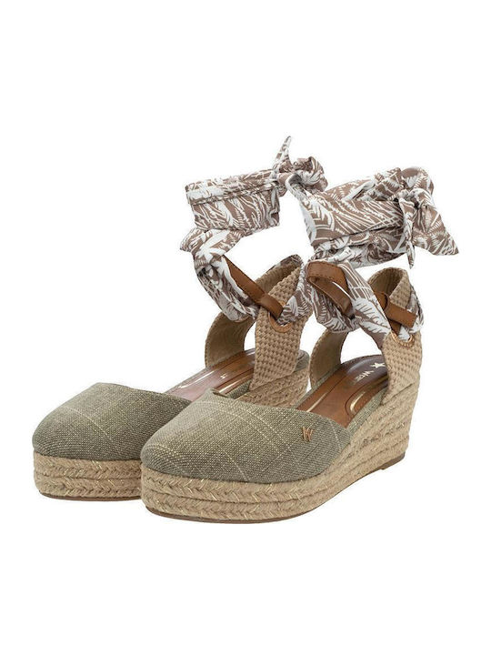 Bella Women's Fabric Platform Espadrilles Taupe