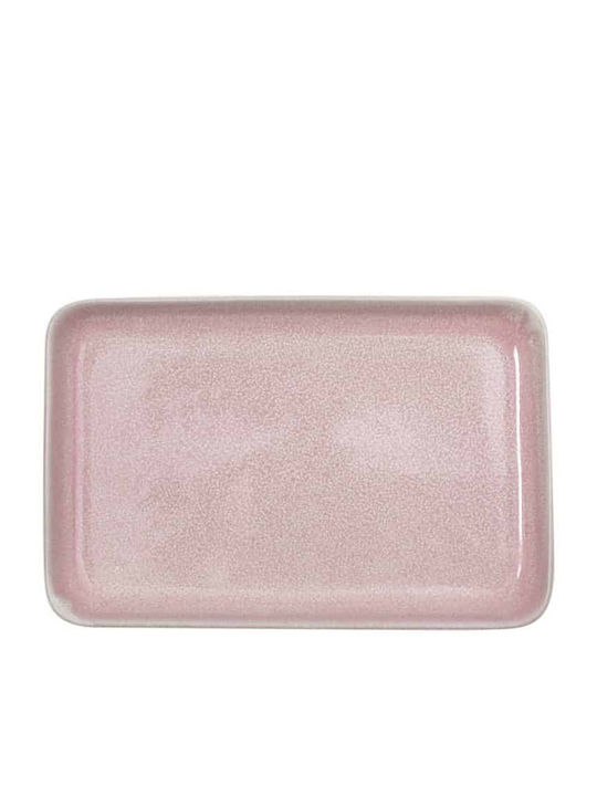GTSA Πιάτο Γλυκού Ορθογώνιο Κεραμικό Ροζ 20.5x13.5cm