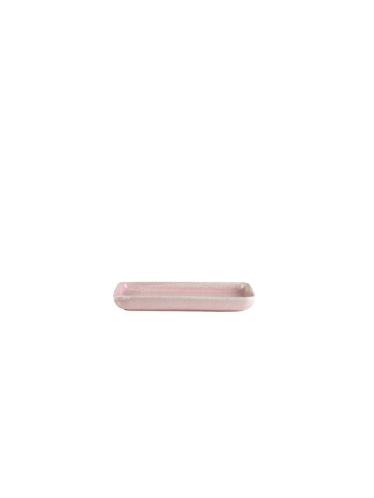 GTSA Πιάτο Γλυκού Ορθογώνιο Κεραμικό Ροζ 20.5x13.5cm