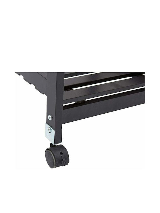 Urban Living Wooden Kitchen Trolley 8 Tiers Black 65x35x76cm