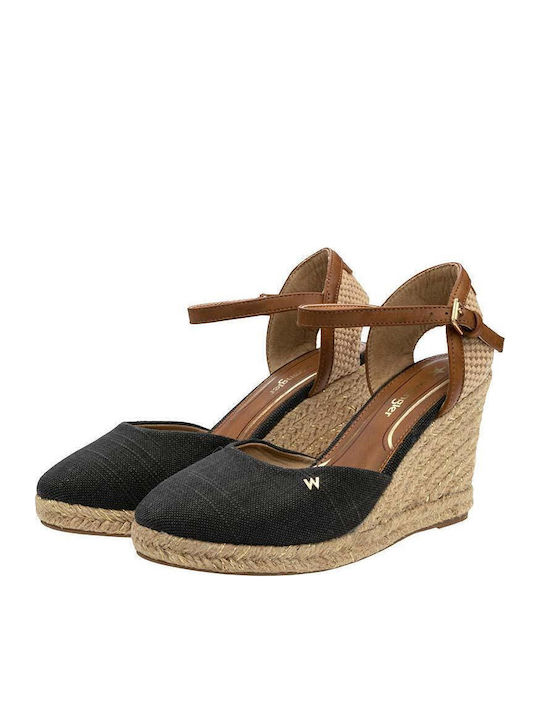 Brava Women's Fabric Platform Espadrilles Black