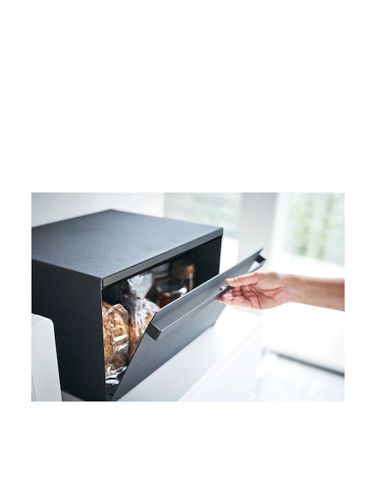 Yamazaki Tower Brotkasten mit Deckel Metallisch Schwarz 40x34.5x24cm