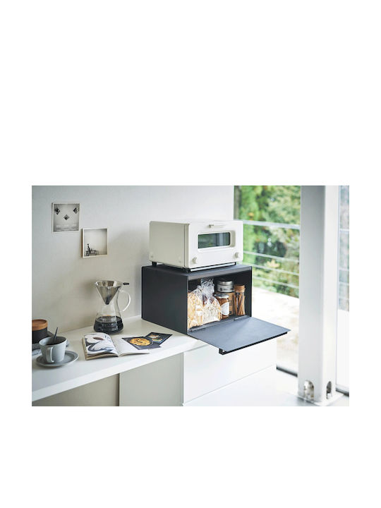 Yamazaki Tower Brotkasten mit Deckel Metallisch Schwarz 40x34.5x24cm