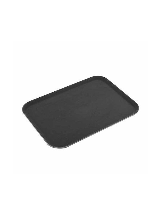 Homestyle Plastic Dreptunghiular Tavă de Servire Antiderapant în Culoare Negru 35.5x25.5cm 1buc