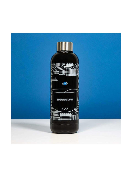 Numskull Saturn Flasche Wasser Metallisch mit Schraubverschluss Schwarz 500ml