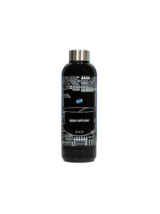 Numskull Saturn Flasche Wasser Metallisch mit Schraubverschluss Schwarz 500ml