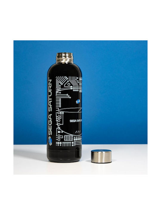 Numskull Saturn Flasche Wasser Metallisch mit Schraubverschluss Schwarz 500ml