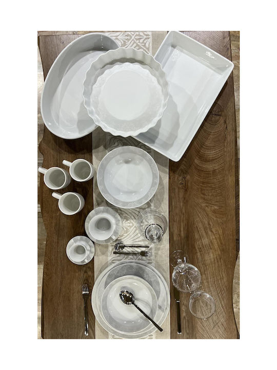 Cryspo Trio Deco Classico Porcelain Round Heat-Resistant Cookware for Tart 31x31x6cm