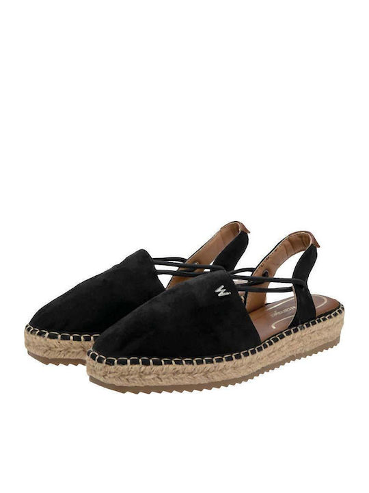 Rambla Suede Γυναικείες Εσπαντρίγιες σε Μαύρο Χρώμα