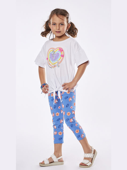 Εβίτα Kids Set with Leggings Summer 2pcs White