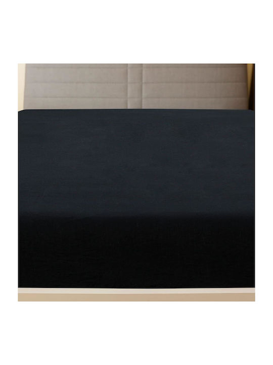 vidaXL Sheet for Single Bed with Elastic 90x200cm. Black