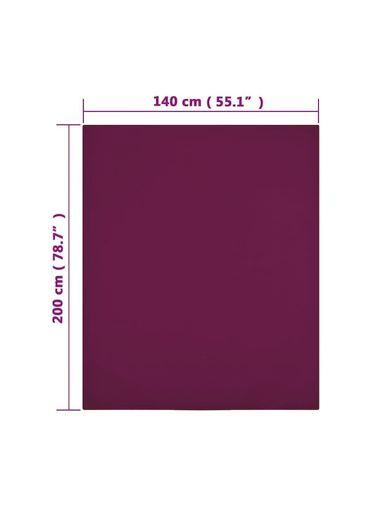 vidaXL Чаршаф Двойна с Ластик 140x200см. Червено