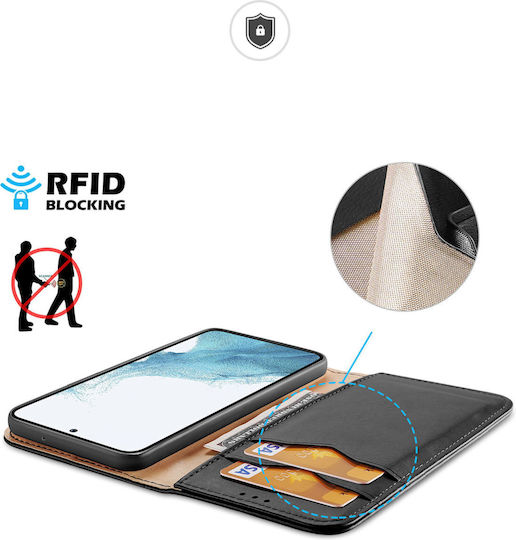 Dux Ducis Hivo Brieftasche Leder Schwarz (Galaxy S23+)