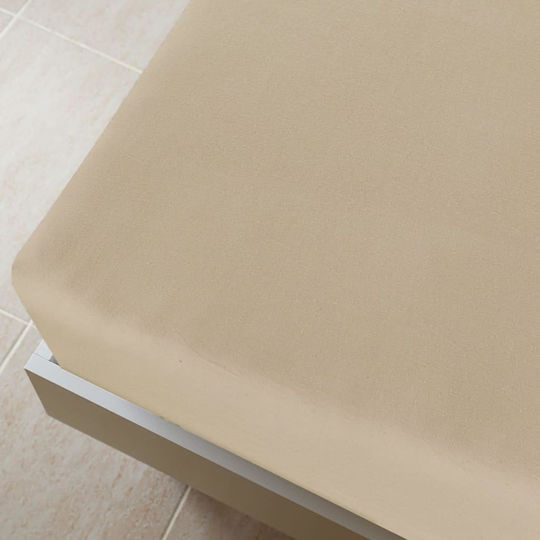vidaXL Σεντόνι King Size με Λάστιχο 180x200εκ. Taupe