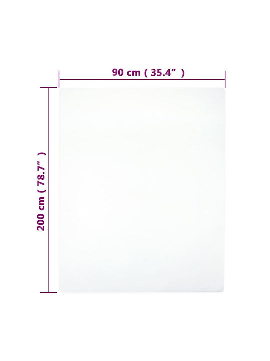 vidaXL Sheet for Single Bed with Elastic 90x200cm. White