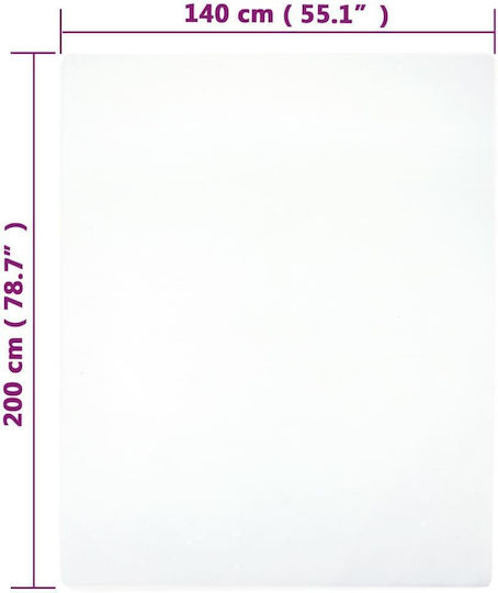 vidaXL Sheet Double with Elastic 140x200cm. White